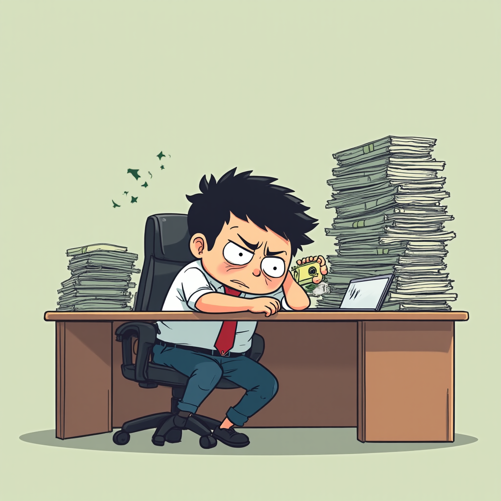 Funny underpaid worker cartoon